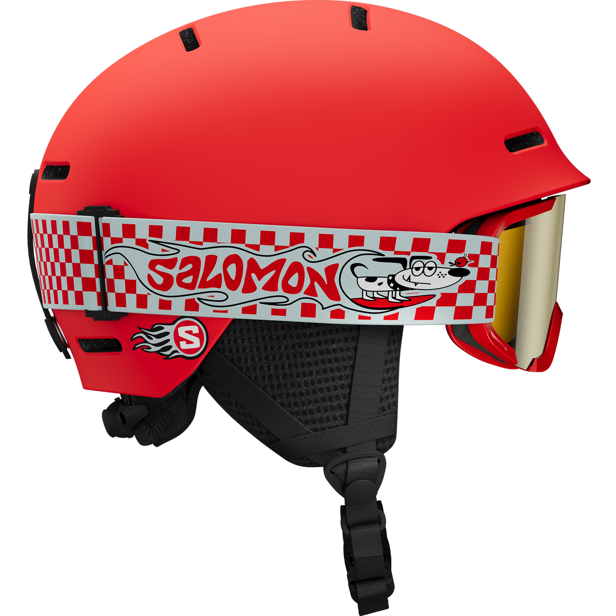 Salomon PLAYER COMBO Cherry Tomato Junior Helmet & Goggle Set